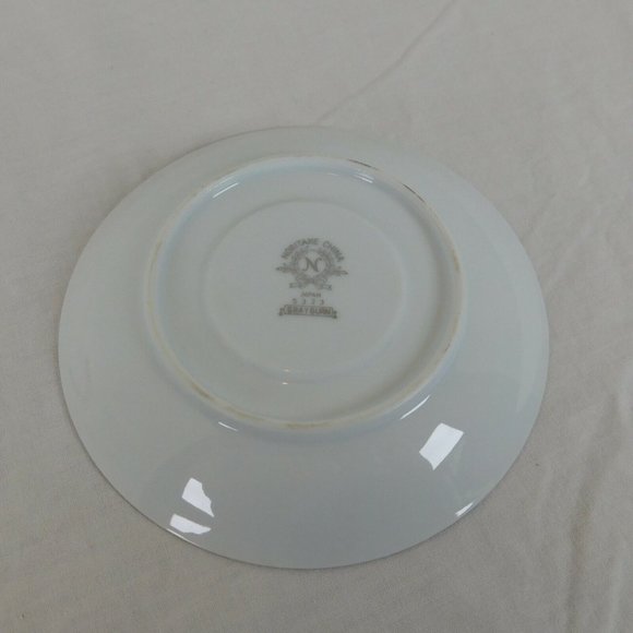 Set Noritake Grayburn Footed Cup 2.25" tall & Saucer 5 5/8" dia Platinum Trim - Picture 3 of 10